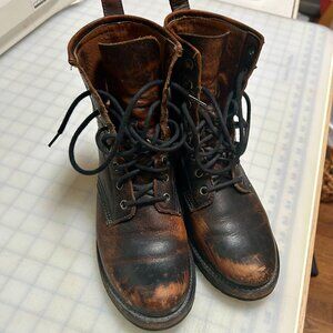 Frye Veronica combat boots distressed black size 7